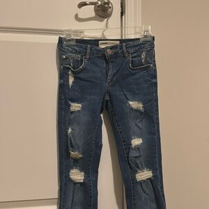 Garage Medium Wash Ripped Jeans